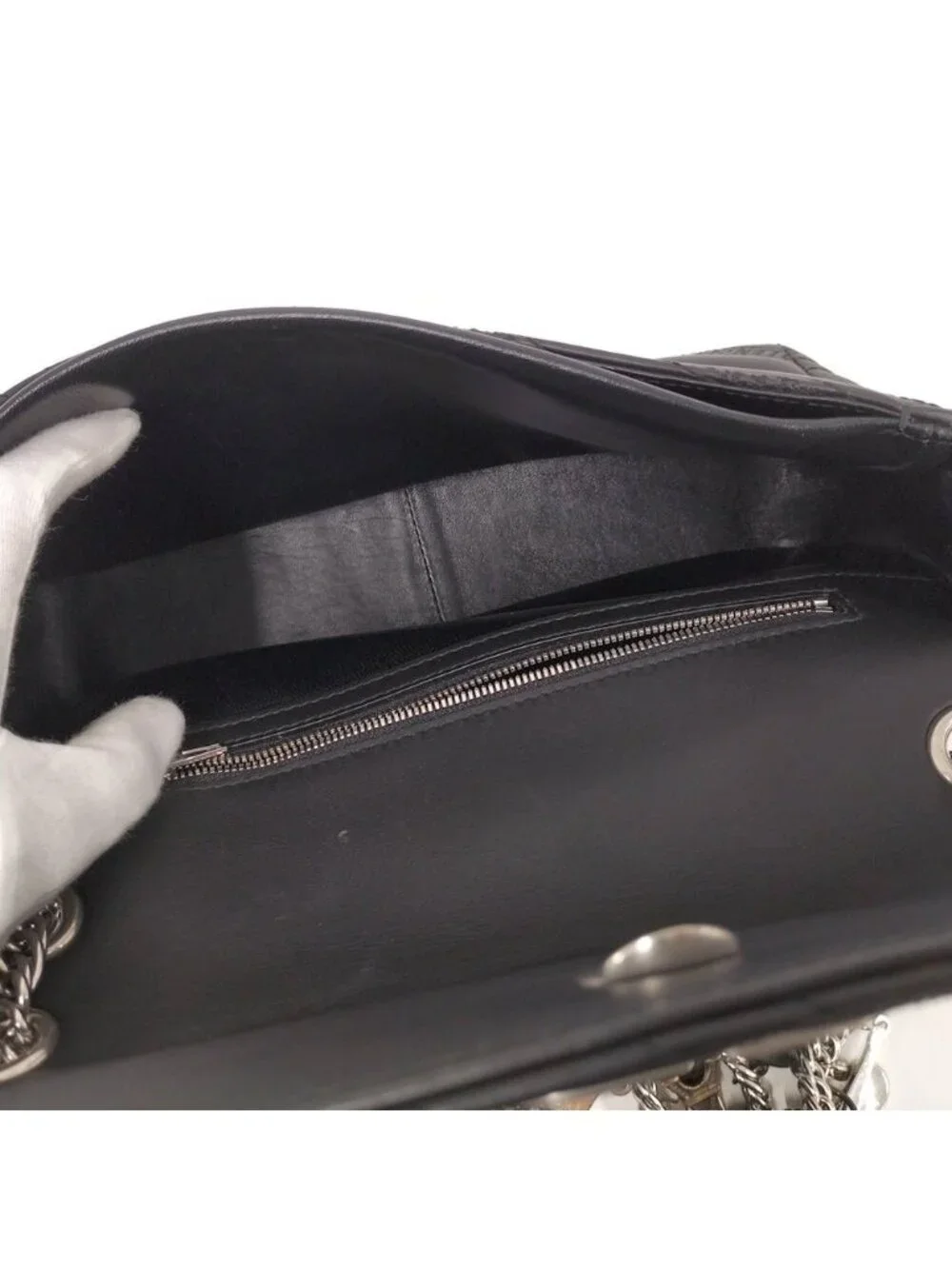Balenciaga BB Round Chain Shoulder Bag Leather Black